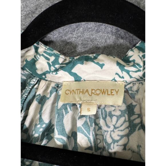 Cynthia Rowley Top Women‎ S Short Sleeve Balloon Sleeve Floral Feminine Romantic - Picture 2 of 7